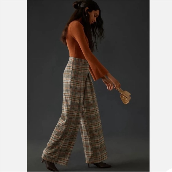 NWT Anthropologie Maeve Plaid Wide Leg Pants - Picture 5 of 13
